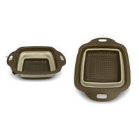 Cesta Escurridora Plegable Cuadrada Moderna MNJ de 24CM, Plástico PP, Multiusos, para Platos y Tazones, Fabricada en China