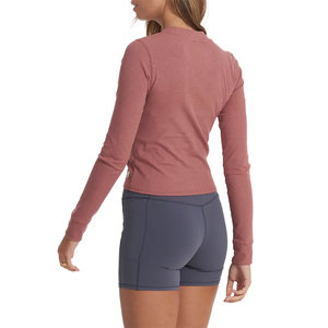Camiseta Corta de Manga Larga para Mujer, Informal, Ligera, Transpirable, de Color Sólido, para Gimnasio y Running, Precio al por Mayor - Product Image 4