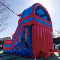 Château gonflable commercial Moonwalk pour enfants, toboggan aquatique Spiderman, toboggan aquatique Spiderman avec piscine