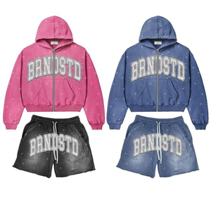 Conjuntos de Ropa Urbana con Capucha para Hombre, Personalizados, Casuales, de Invierno, Sólidos, de Secado Rápido, Transpirables y Ecológicos, de Forro Polar Grueso - Product Image 1