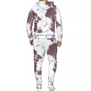 Men <b>Tie</b> <b>Dye</b> Tracksuit Casual Hooded Sweatshirt and Jogger Pants <b>Set</b> Wholesale Sportswear Activewear - Product Image 4