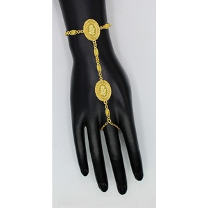 Pulsera nupcial con anillo de dedo chapado en oro, joyería india, Colección nupcial, joyería artificial - Product Image 5