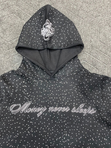 Custom Hoodies Embroidered Men Rhinestone Hoodie Heavyweight High Quality Sweatshirts - Product Image 3