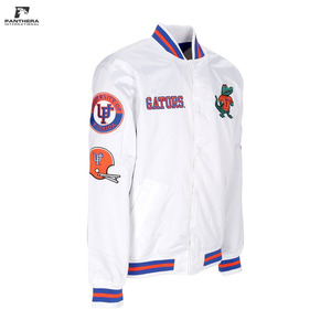 Nouvelle veste en satin de style universitaire pour hommes, veste de baseball pour équipes universitaires avec logos brodés - Product Image 6