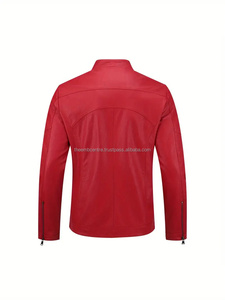 Men's Premium <b>Cow</b> Skin Leather Fashion jacket for men High Stand Collar Canvas Best Design Customized Styles jacket for men - Product Image 5