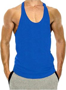 Factory Cheap Custom Logo Breathable Embroidery Muscle Fit Quick Dry Solid Men's Tank Tops Crew Neck Workout Cotton Gym - Product Image 1