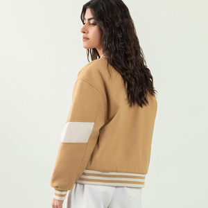 Women's Classic Varsity Letterman Jacket College Style Baseball Bomber <b>Coat</b> Casual Streetwear Fashion Outerwear Premium Quality - Product Image 2