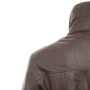 เสื้อแจ็คเก็ตบอมเบอร์หนังคุณภาพสูงสำหรับผู้ชาย ขนาดปกติ คอทรงกรวย สีสันปรับแต่งได้ สำหรับฤดูหนาว - Product Image 6