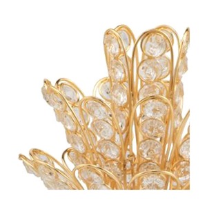 Sculpture d'ananas en cristal plaqué or, décoration en verre, figurine artistique de table, style glamour hollywoodien pour salon - Product Image 2