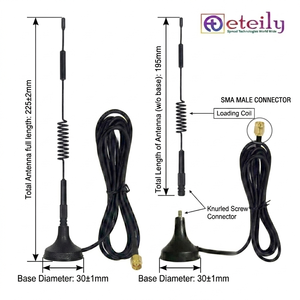ETEILY ET-5G10M-1L3-SMS-S18 5G 10dBi Spring Magnetic Antenna with for Male Connector RG174 <b>Cable</b> Made in India for <b>Communication</b> - Product Image 2