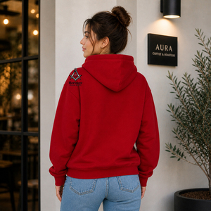 Sweat-shirt Rouge Slim Fit à Fermeture Éclair Intégrale en Tissu Tricoté Lourd pour l'Hiver, avec Logo Frontal – Vente en Gros de Régalia Maçonniques Héritage - Product Image 4