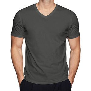 T-shirt pour homme à col en V de haute qualité, style tendance, 100% coton, impression numérique, meilleur prix, vêtements de mode - Product Image 4