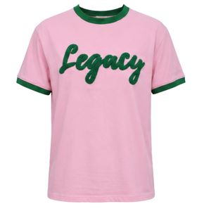 เสื้อยืดเชนิลสีชมพูเขียว แขนสั้น สไตล์ลำลองสำหรับผู้หญิง เนื้อผ้านุ่ม ทันสมัย สตรีทแวร์ วินเทจ เสื้อผ้าผู้หญิง - Product Image 1