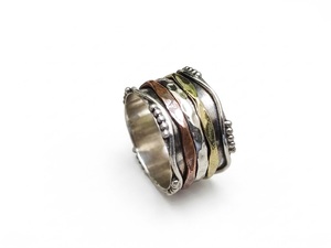 Wholesale 925 Sterling Silver <b>Spinner</b> <b>Ring</b> Handmade Wide Band Boho Fidget <b>Ring</b> Meditation Anxiety Relief Statement Jewelry - Product Image 1