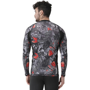 Cheap Price Demandable Men Rash Guard Polyester MMA Rash Guard Long Sleeve Compression <b>BJJ</b> Rash Guard - Product Image 2