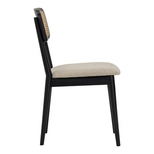Chaise de salle à manger moderne et durable, style minimaliste du milieu du siècle, avec revêtement en polyester et dossier en rotin, pour la maison, le bureau ou le café – En stock - Product Image 5