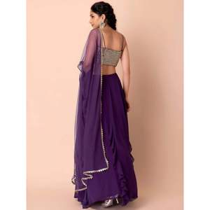 Charming Purple Georgette Party Wear Lehenga with <b>Sequins</b> Choli for Wedding - Product Image 4