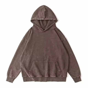 Custom Acid Washed <b>Hoodie</b> Pullover <b>Men</b> Blank Heavyweight Plain Cotton <b>Thick</b> French Terry Acid Wash Hoodies - Product Image 3