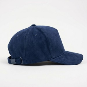 Luxury <b>Navy</b> Blue Suede <b>Baseball</b> <b>Cap</b> Premium Soft Touch 6 Panel Curved Brim Hat Classic Casual Outdoor Fashion Headwear For Men - Product Image 6