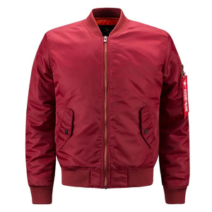 Men's <b>Light</b> Green Bomber Jacket Stand Collar Zipper Closure Casual Windproof Polyester <b>Shell</b> Autumn Wear - Product Image 3