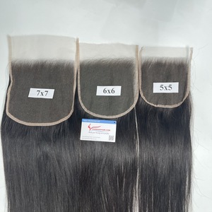 Extensiones de Cabello Humano Remy 100% Vietnamita Sedoso y Suave, con Cierre de Encaje de Doble Trama, Listas para Enviar, 5x5 6x6 7x7, Venta al por Mayor - Product Image 1