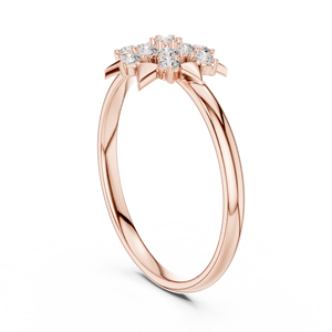 Anillos de oro macizo de 14k para mujer con diamantes de corte redondo minimalistas en forma de estrella, para regalo, compromiso, aniversario, boda. - Product Image 4
