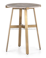Best-seller Tabouret de bar design en métal avec dessus en bois Support doré pour salle à manger Hôtel & Bar by Ambience Lifestyle