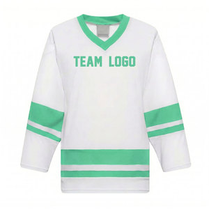Custom men ice hockey jersey breathable quick dry polyester custom team logo high quality v neck pullover <b>athletic</b> sportswear - Product Image 1