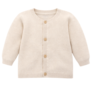 Cárdigan de punto neutro para bebé, suéter de algodón suave de manga larga con botones en la parte delantera para recién nacidos, bebés y niños pequeños, para uso diario. - Product Image 1
