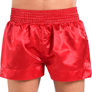 Wholesale Price Heavyweight Satin Fabric Competition Style Muay Thai Shorts Embroidered Logo Classic MMA Workout Muay Thai Short - Product Image 2