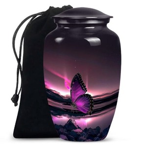 Purple butterfly remembrance majestic memorial urn <b>for</b> human <b>ashes</b> funeral cremation urn decorative <b>keepsake</b> tribute - Product Image 1
