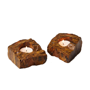 Portavelas de Piedra Natural Tallada a Mano con Ojo de Tigre, Piedra Preciosa de Ágata, Venta al por Mayor - Product Image 4