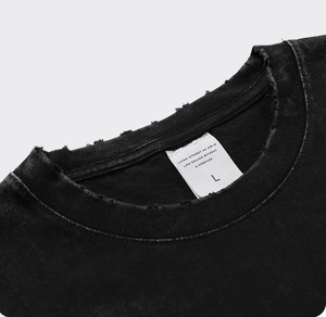 T-shirt décontracté personnalisé effet vieilli – Production de vêtements de marque – T-shirt graphique vintage vieilli – Vêtements streetwear - Product Image 2