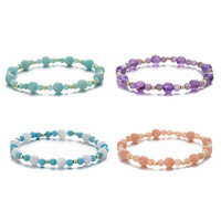 Bracelets élastiques en amazonite, pierres précieuses naturelles, pour femmes et filles, idéal pour un cadeau