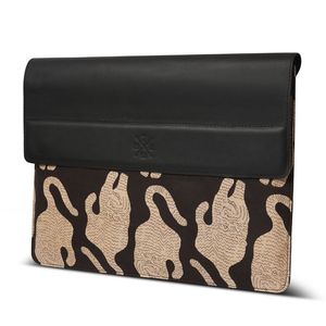 Housse pour ordinateur portable en cuir véritable, motif imprimé, avec logo personnalisé, sac de voyage d'affaires - Product Image 1