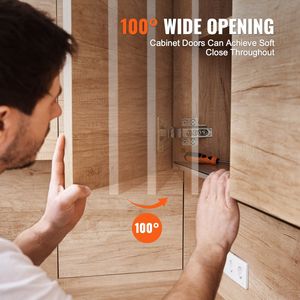 Set da 60 Cerniere per Ante di Armadi da Cucina, Apertura a 100 Gradi, Chiusura Morbida, Cerniere Nascoste per Mobili - Product Image 5