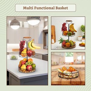 Grand panier de rangement industriel en métal robuste pour la maison, la cuisine, le garde-manger, l'organisateur de rangement pour étagères - Product Image 3