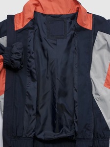 Men's Windproof Sport Jackets Waterproof Polyester Lining Windbreaker With Color <b>Block</b> Embroidery Decoration For Hiking Running - Product Image 4