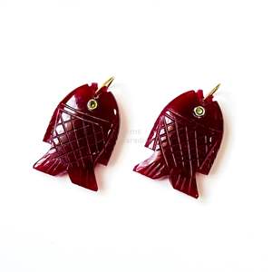 จี้รูปปลาทับทิม AAA เงินแท้ 925 สร้อยคอพลอยทำมือ แกะสลักด้วยมือ คริสตัลบำบัด เครื่องประดับแฟชั่นหรูหรา - Product Image 2