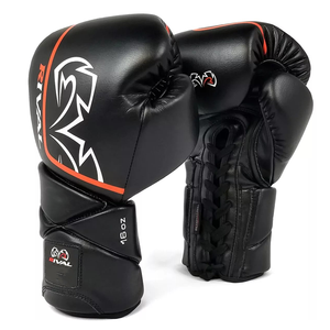 Gants de boxe professionnels en cuir véritable personnalisés, antidérapants, avec fermeture auto-agrippante, pour l'entraînement de Muay Thai, de Kickboxing et l'utilisation avec sac de frappe. - Product Image 2