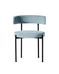 Silla de Comedor Moderna, Hecha a Mano, Duradera, Ergonómica, Tapizada, con Respaldo, Asiento, Estructura de Metal Negro, Silla Lateral Minimalista, Muebles para el Hogar - Product Image 2