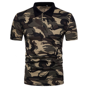 เสื้อโปโลลายพรางสำหรับผู้ชาย พร้อมกระเป๋าปะขนาดใหญ่ ผ้าถักกันยับ พิมพ์ลาย สำหรับเล่นกอล์ฟ - Product Image 4