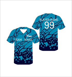 Custom Blue Gradient Sublimation Baseball Jersey Mens Button Up Team Uniform Moisture Wicking <b>Athletic</b> Sports Shirt - Product Image 1