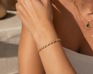 สร้อยข้อมือเทนนิสทรงหยดน้ำทองคำขาวประดับเพชรทรงลูกแพร์ 14K แท้ E VVS 2.5 กะรัต เพชรเลี้ยงในห้องปฏิบัติการ ได้รับการรับรองจาก IGI - Product Image 4