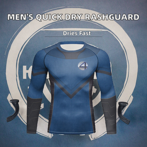 Camiseta Deportiva de Compresión de Manga Larga para Hombre con Logotipo Personalizado, 220g, Spandex y Nailon, Impresión Digital por Sublimación, para Gimnasio y Entrenamiento - Product Image 2