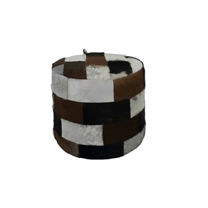 Pouf en cuir véritable Moon Star Exports, cuir Haironn multicolores de haute qualité pour la décoration de la maison et du bureau, design moderne - Product Image 3