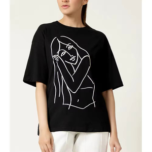 เสื้อยืดผู้หญิงทรงเข้ารูป แขนสั้น คอกลม สไตล์พื้นฐาน สีพื้น - Product Image 1