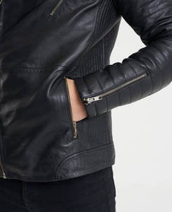 Men's PU Leather Motorcycle <b>Jacket</b> Moto Biker Style Turn-down Collar <b>Slim</b> <b>Fit</b> Zipper Closure Autumn Wear - Product Image 3
