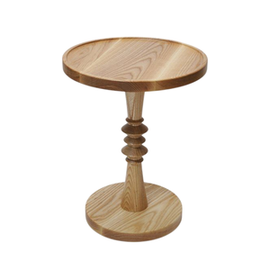 Modern Round Wood Coffee <b>Table</b> With Tapered Base Handmade Living Room Furniture <b>Vintage</b> End And <b>Side</b> <b>Table</b> - Product Image 3