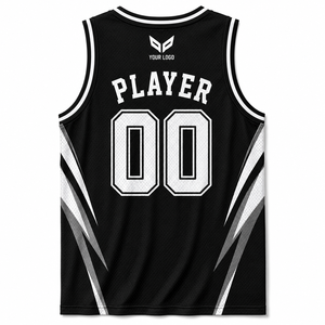 Ensemble de maillots de basketball haut de gamme 100 % polyester, personnalisé, en maille, imprimé par sublimation, respirant, écologique, unisexe, pour l'été, tenue d'équipe, OEM - Product Image 4